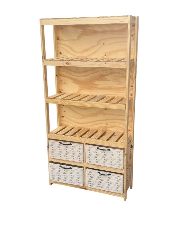 Mueble Organizador Biblioteca Toallero Con 4 Canastos - Imagen 21