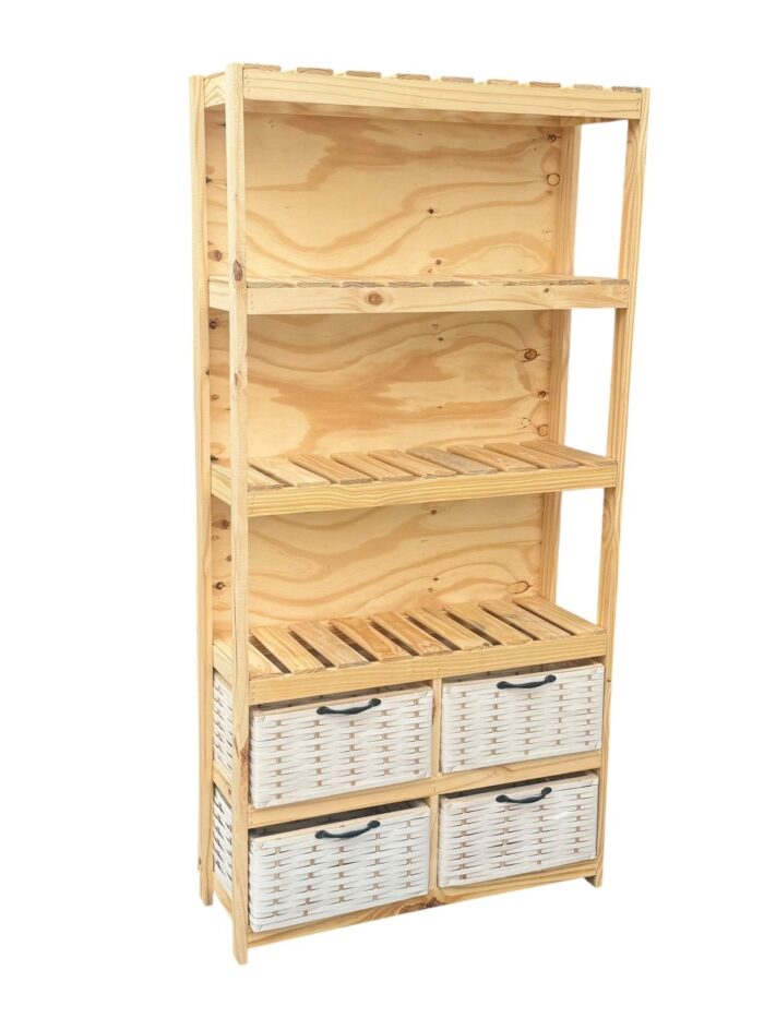 Mueble Organizador Biblioteca Toallero Con 4 Canastos - Imagen 20