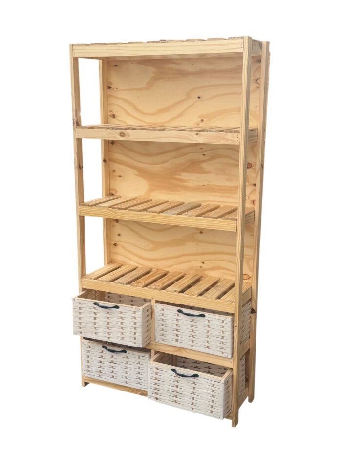 Mueble Organizador Biblioteca Toallero Con 4 Canastos - Imagen 19
