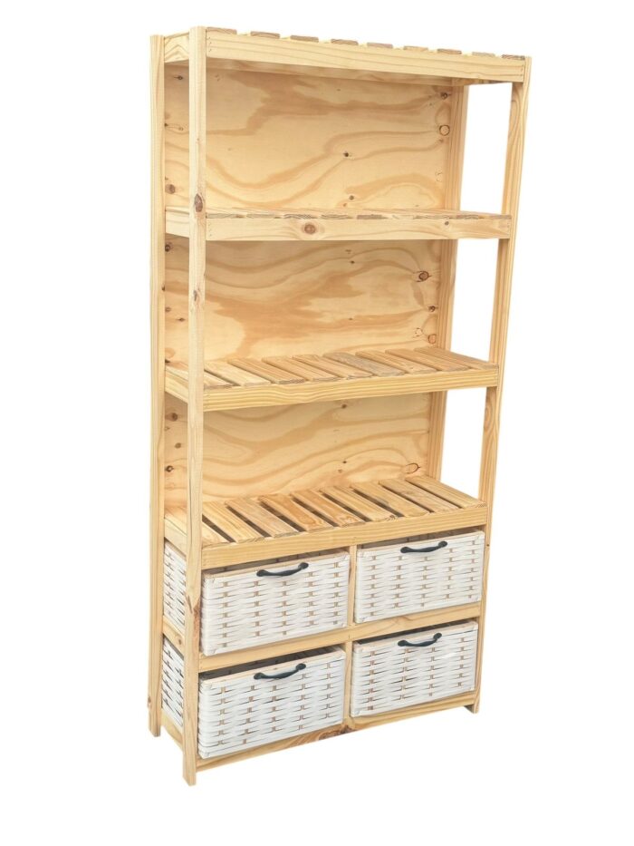 Mueble Organizador Biblioteca Toallero Con 4 Canastos - Imagen 17