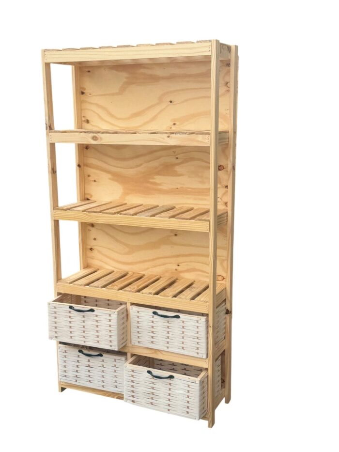 Mueble Organizador Biblioteca Toallero Con 4 Canastos - Imagen 16