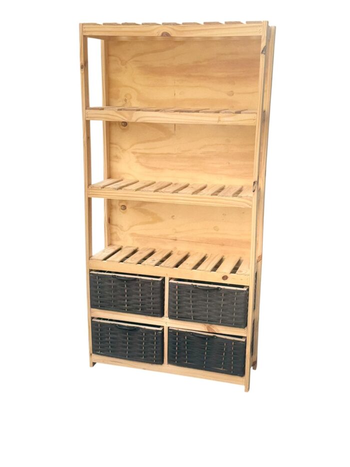 Mueble Organizador Biblioteca Toallero Con 4 Canastos - Imagen 12