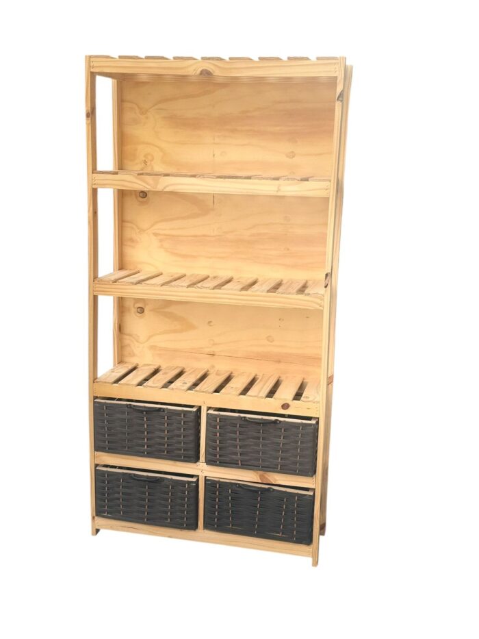 Mueble Organizador Biblioteca Toallero Con 4 Canastos - Imagen 11