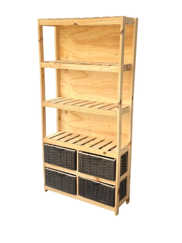 Mueble Organizador Biblioteca Toallero Con 4 Canastos - Imagen 10