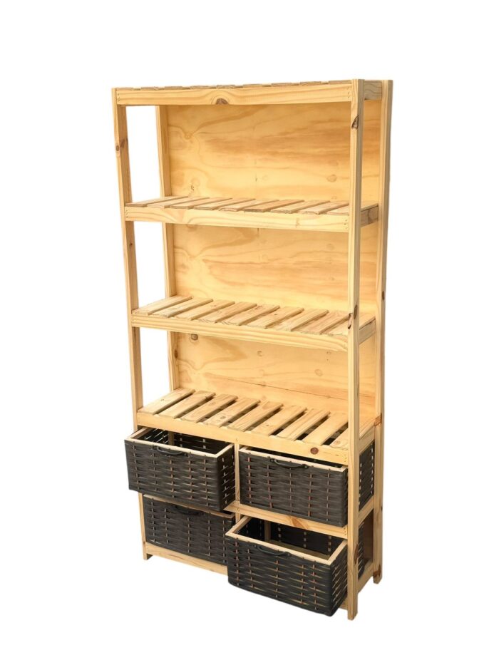 Mueble Organizador Biblioteca Toallero Con 4 Canastos - Imagen 8
