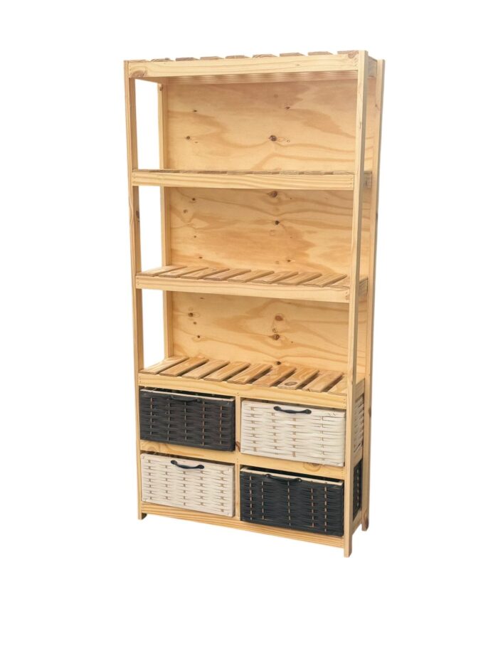 Mueble organizador con canastos